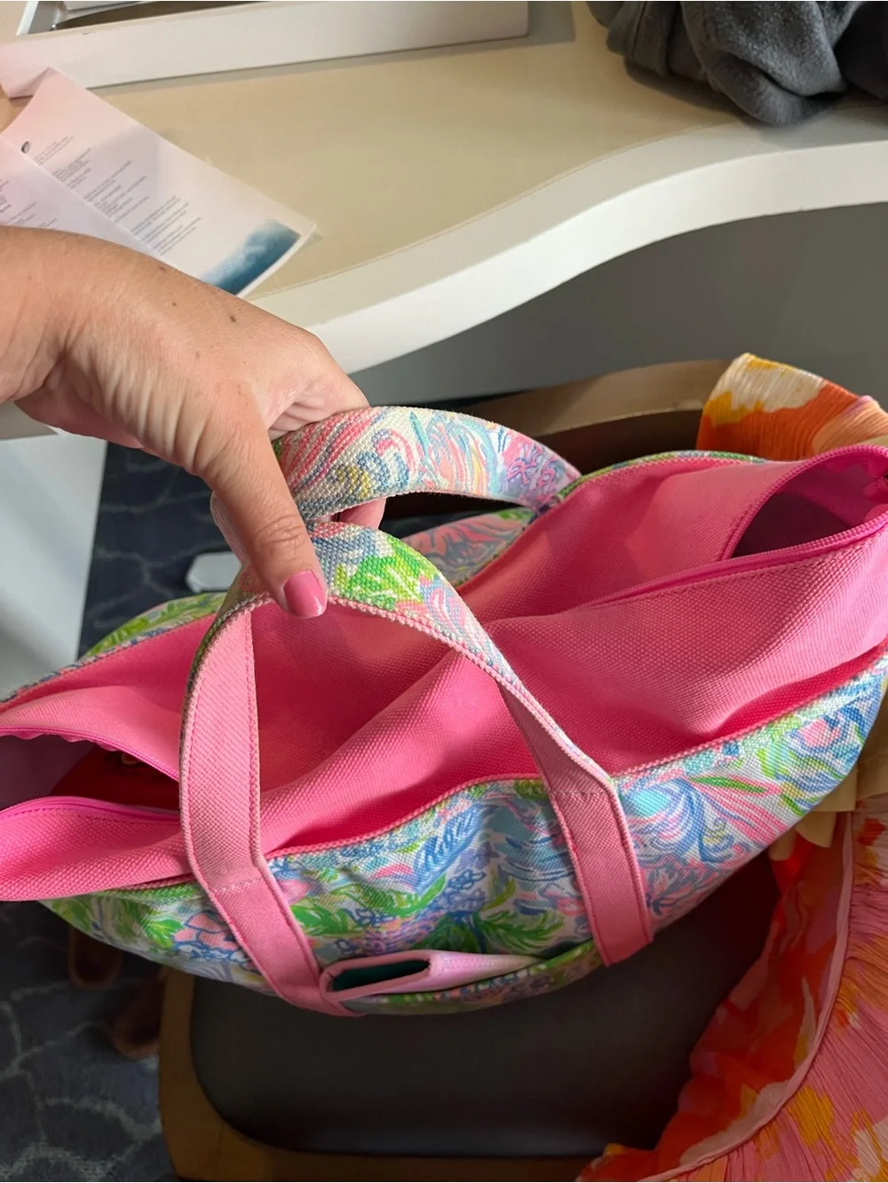 Lilly Pulitzer beach tote bag